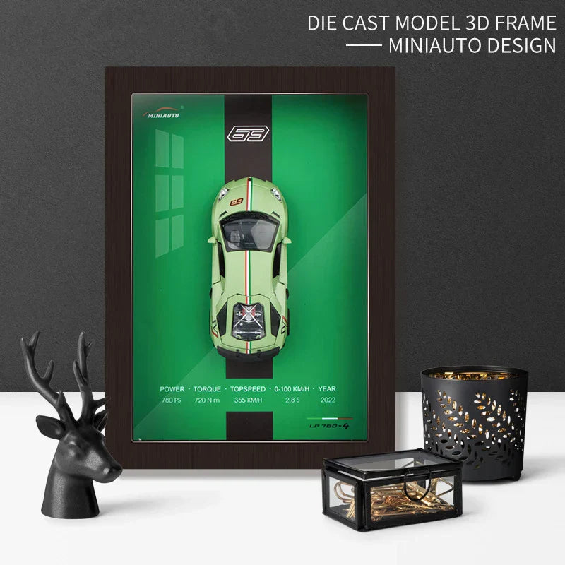 Framed Diecast car